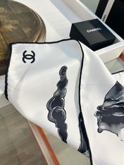 CHANEL 25S SCARF 90 IN SILK 735865
