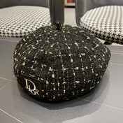 BERET HAT IN BLACK TWEED 434680
