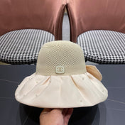 CHANEL 26S CHIFFON BOW & PEARL STRAW CLOCHE HAT 335758