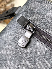 TAKEOFF POUCH 30 IN GREY BLACK DAMIER GRAPHITE CANVAS