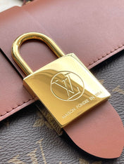 LOCKY BB 20 IN BROWN MONOGRAM CANVAS AND SMOOTH CALFSKIN GOLD BUCKLE