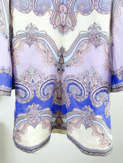 V-NECK PRINTED DRESS BACK ZIPPER