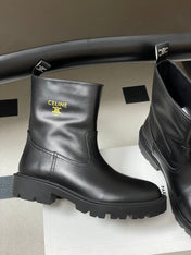 CELINE 26S MARGARET ANKLE BOOTS IN BLACK CALFSKIN