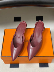 HM 26S NICOLE SLINGBACK 40MM IN BURGUNDY RED CALFSKIN SILVER HARDWARE