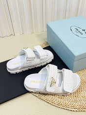 Pra Raffia Cork Slide 40 White