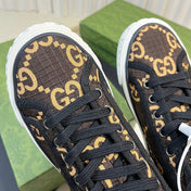 GG Tennis 1977 High Top Sneaker  Black Brown Caro