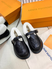 COLORADO COMFORT MARY JANE IN BLACK CALFSKIN AND SHEARLING LINING
