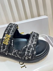 DIORACT SLIDES 25MM IN BLACK TWEED