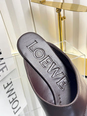 LOEWE 26S THONG SANDALS IN DARK BROWN CALFSKIN