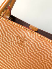 MARELLE TOTE BB BAG 30 IN BRONZE BROWN EPI GRAIN COWHIDE LEATHER