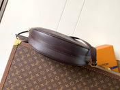 LOOP HOBO 38 IN DARK BROWN MONOGRAM CALFSKIN EMBOSSED LOGO