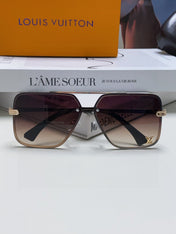 SQUARE SUNGLASSES 570264 IN GOLD METAL BROWN SMOKE LENS