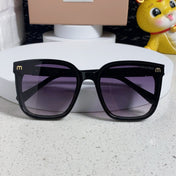 GLIMPSE SQUARE SUNGLASSES 554616 IN BLACK ACETATE GREY SMOKE LENS