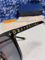 CAT EYE SUNGLASSES 573322 IN BLACK ACETATE MONOGRAM LOGO