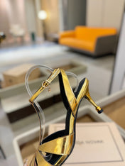HIGH SANDALS 75 MM IN GOLD CALFSKIN