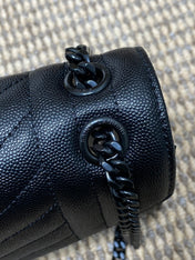 ENVELOPE CHAIN BAG 24 IN BLACK CALFSKIN