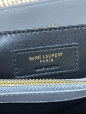 LOULOU SMALL 25 IN ASH BLUE LAMBSKIN GOLD HARDWARE
