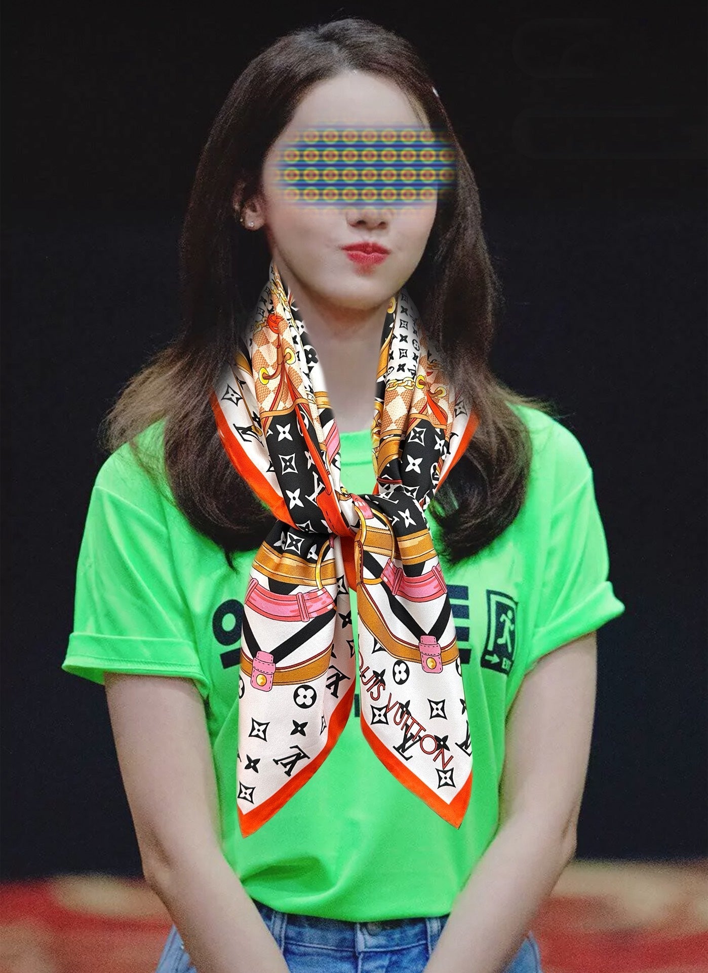 LV SCARF 90 CM IN SILK 738451