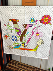 LV SCARF 90 CM IN SILK 02