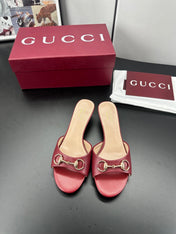 GUCCI 26S HIGH-HEELED SANDALS 50 MM IN RED CALFSKIN