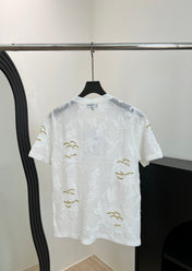 CHANEL 26S BUTTON-UP SHORT-SLEEVE KNIT TOP STYLE 1159