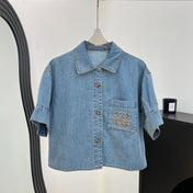 LOEWE 26S SHORT-SLEEVE DENIM SHIRT 562