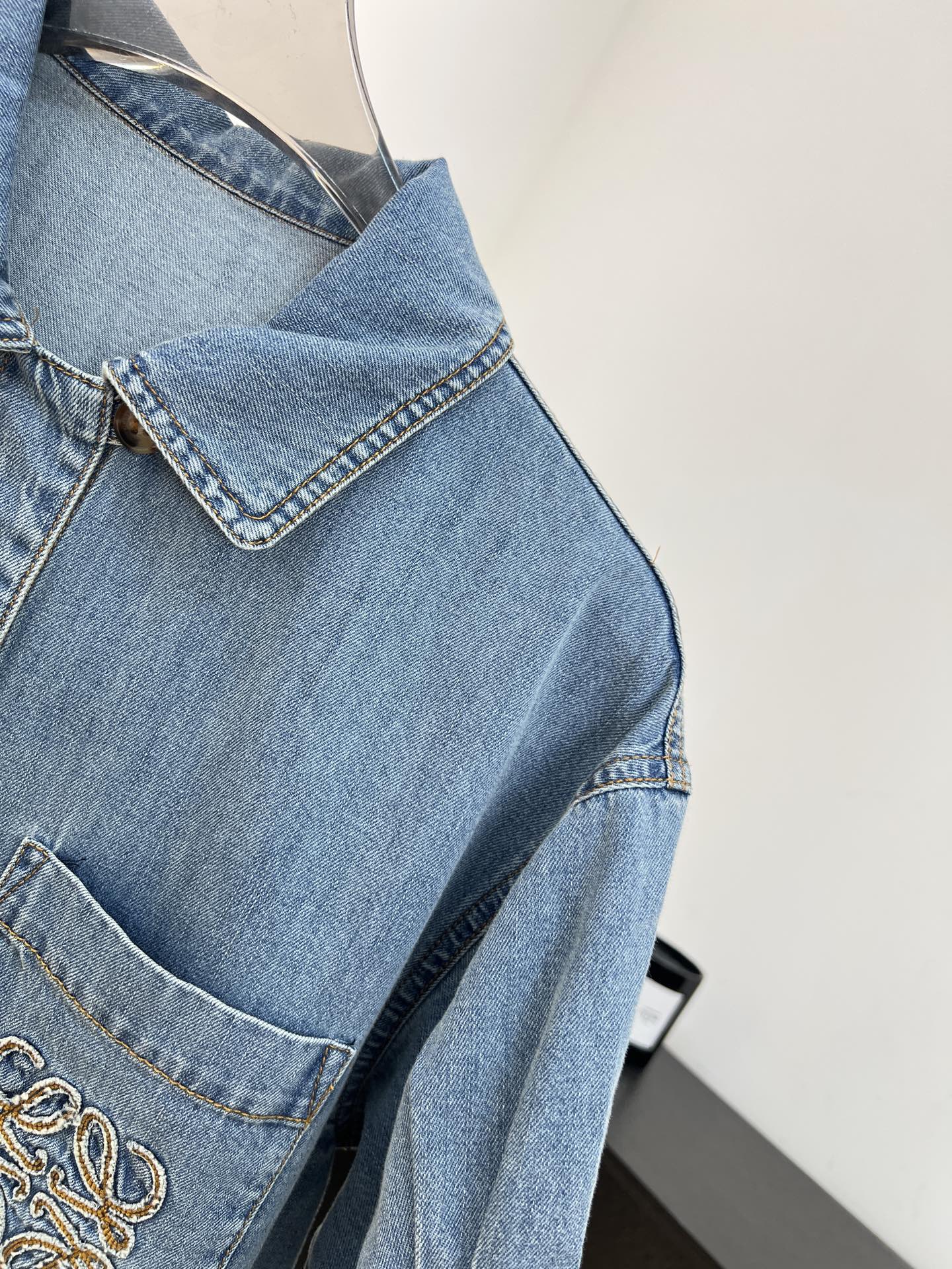LOEWE 26S SHORT-SLEEVE DENIM SHIRT 562