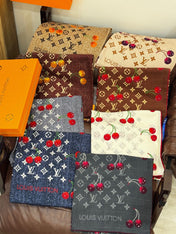 LV SCARF 140 CM IN SILK-CASHMERE BLEND 737267