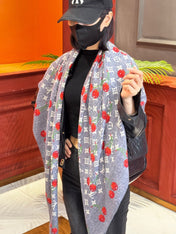 LV SCARF 140 CM IN SILK-CASHMERE BLEND 737270