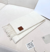 SCARF 185 CM IN WHITE MOHAIR AND WOOL 413753