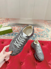 GG RHYTON TRAINER GRAY CALFSKIN