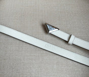 PRADA 25S BELT 20 MM IN WHITE CALFSKIN 571372