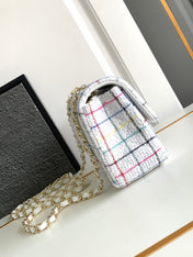 CC MEDIUM 25 FLAP BAG IN WHITE WOOL TWEED