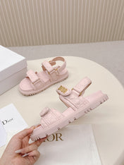 DIOR BACK-STRAP SANDALS 25S IN PASTEL PINK CALFSKIN