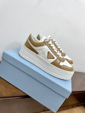 PRA DOWNTOWN BOLD SNEAKERS WHITE AND PEANUT CALFSKIN