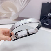 CC BELT 20 MM IN SILVER MIX BLACK CALFSKIN SILVER HARDWARE