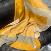 H RIVIERA BLANKET 200 CM IN CLASSIC YELLOW WOOL AND CASHMERE 136855