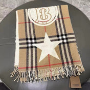 SCARF 205 CM IN CAMEL BEIGE MIX WHITE WOOL AND CASHMERE 408559