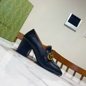 GUCCI 26S GG LOAFERS 75 MM IN BLACK CALFSKIN STYLE 1