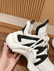 LV ARCHLIGHT SNEAKER IN WHITE MIX BLACK EMBOSSED CALFSKIN