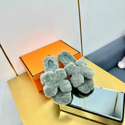 ORAN SHEARLING SANDALS RHINO GRAY