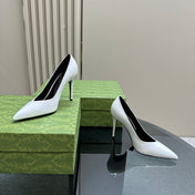 GG 105 HIGH HEEL PUMP WHITE LAMBSKIN