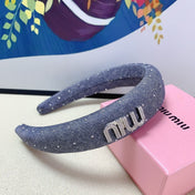 DENIM HEADBAND PIGEON BLUE WITH CRYSTALS 164215