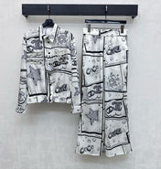 CHANEL 26S STRAIGHT-LEG PRINTED PANTS 887