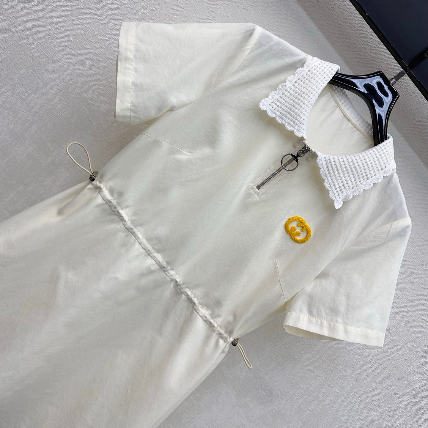 GUCCI 26S SHORT-SLEEVE COLLARED MINI DRESS 481