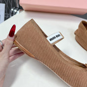 BALLET FLAT SHOES PEANUT COLOR SHEEPSKIN