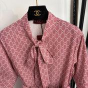 GUCCI 26S SHORT-SLEEVE BOW-TIE DRESS 419