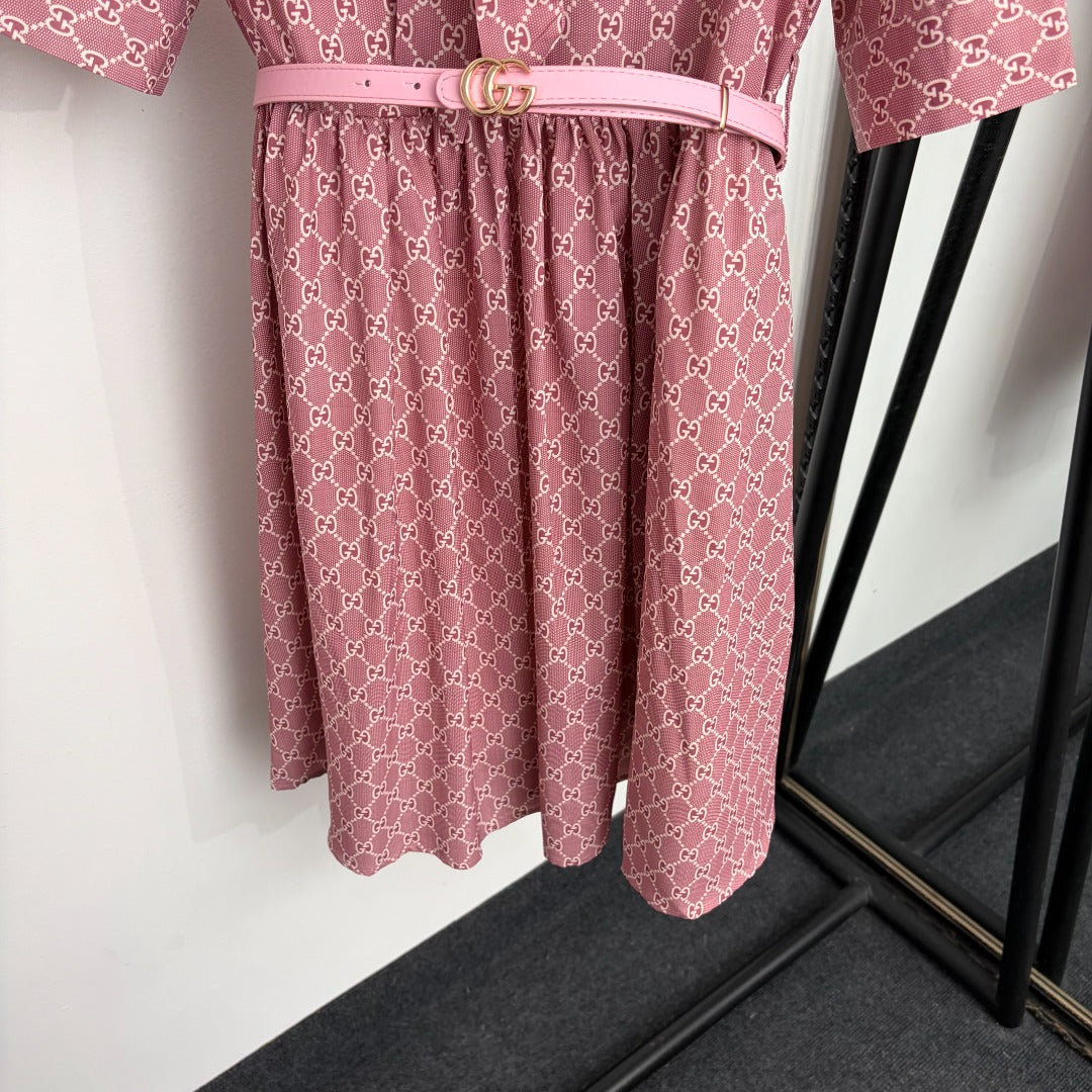 GUCCI 26S SHORT-SLEEVE BOW-TIE DRESS 419