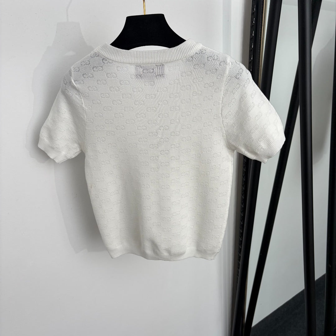GUCCI 26S SHORT-SLEEVE KNIT TOP 403