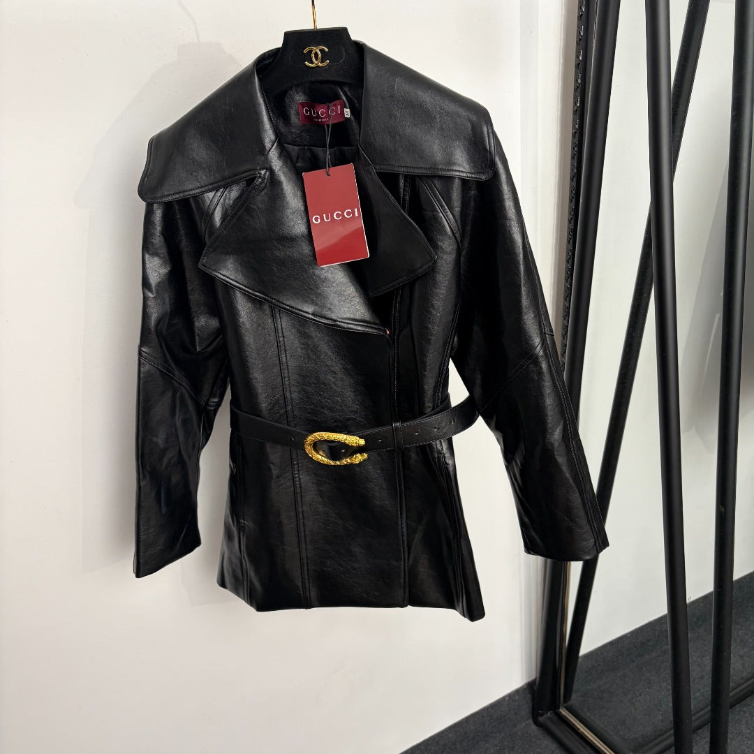 GUCCI 26S LONG-SLEEVE LEATHER JACKET 382